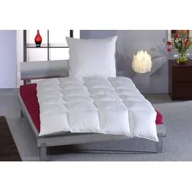 Haeussling Daunenbettdecke + Kopfkissen "Swiss Royal", weiß, B/L: 135cm x 200cm Anzahl Teile 1, B/L: 40cm x 80cm Anzahl Teile 1, Bezug: Baumwolle Füllung: Entendaune/-feder, warm, Bettdecken Bezug: 100% Baumwolle. Kopfkissen Bezug: 100% Baumwolle.