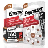 160 Energizer Hörgerätebatterien für Hörgeräte Kopfhörer Größe 312 braun ohne Quecksilber - 20 Packungen mit 8 Batterien