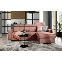 Luxusbetten24 Schlafsofa Designer Sofa Ferila, mit Schlaf- und Klappfunktion rosa