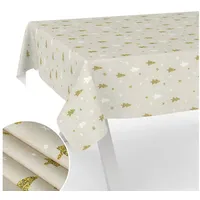 ANRO Weihnachtstischdecke Stofftischdecke Tischdecke Weihnachten abwaschbar pflegeleicht Weihnachten Weihnachtsbaum