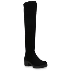 Damen Overknees in Schwarz
