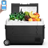 55L Kompressor Kühlbox Dual Zone bis -20°C, 12/24V DC & 230V AC,Kühlbox Kompressor mit APP-Steuerung, Gefrierbox für Auto, Boot, Camping, Gel...