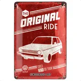 Nostalgic-Art Retro Blechschild, 20 x 30 cm, VW Golf – The Original Ride – Volkswagen Bus Geschenk-Idee, Original Lizenzprodukt (OLP), aus Metall, Vintage Design, Blechschilder Sprüche