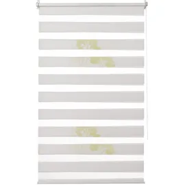 K-HOME Doppelrollo Denia 35 x 150 cm Blume/Grün