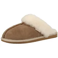 Shepherd of Sweden Pantoffeln Jessica in Stone - Grau - Damen - 100% Echtes Lammfell - Schlupfmodell - Bequem - Weich und warm - Flauschig - Größe - EU