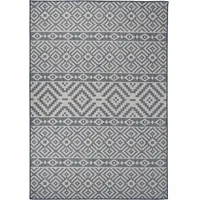 vidaXL Outdoor-Teppich Flachgewebe 160x230 cm Blau Gestreift
