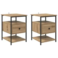 VidaXL Nachttisch 2 pcs Eiche handwerklich 40 x 42