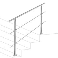EINFEBEN Treppengeländer Edelstahl Pflegeleicht 80cm mit 2 Querstreben Innen und Außen Handlauf Geländer Brüstung Balkon