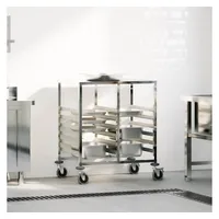 VidaXL Tablettwagen mit 12 GN-Behältern 75x55x87 cm Edelstahl