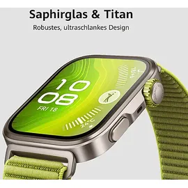 Huawei Watch Fit 4 Pro Titan Nylonarmband Grün