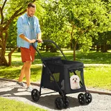 Hundeanhänger 3-in-1 Haustierhaus & Lastenanhänger, Hundefahrradanhänger Mit Reflektoren Für Kleine Hunde Bis 10 Kg, Oxford Grau