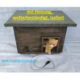 Katzenhaus mit Heizung in verschiedenen Anstrichen wetterfest isoliert Katzenhütte - Carbibol
