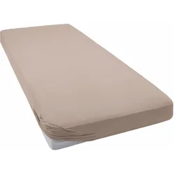 Spannbettlaken BELLANA "bellana by nature", braun (cappuccino), B:140-160cm L:200cm, Single-Jersey, Obermaterial: 100% Baumwolle, Laken, aus zertifizierter Bio-Baumwolle