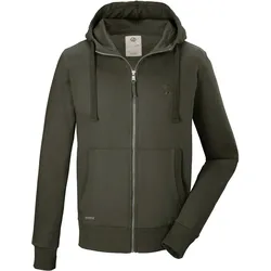 Sweatjacke "GS 8 MN SWT JCKT GOTS", Herren, Gr. XL, grün (olivgrün), Oberstoff 1: 100% Baumwolle (aus biologischem Anbau)/ Oberstoff 2: 95% Baumwolle (aus biologischem Anbau), 5% Elasthan, G.I.G.A. DX BY KILLTEC, sportlich, Sweatjacken, GOTS-zertifizierte Bio-Baumwolle, Carbon-Finish, lässiger Look