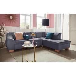 Ecksofa SIT & MORE "Santo L-Form", grau, B:272cm H:82cm T:206cm, Sofas, mit Federkern, wahlweise mit Bettfunktion und Stauraum