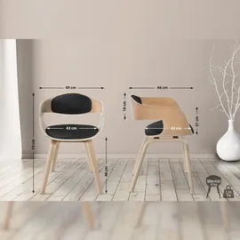 CLP 2er Set Stühle Kingston Stoff natura/dunkelgrau