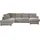 best mobilier Lisa Design Jake - Wohnlandschaft - mit Schlaffunktion und Bettkasten - 7-Sitzer - aus Cord - links Hellgrau
