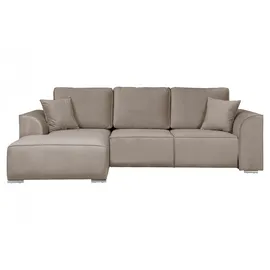 OTTO home Ecksofa OTTO HOME "BEATRICE optionale Schlafsofa mit Bettkasten, B/T/H: 265/170/86 cm", grau (taupe), B:265cm H:86cm T:170cm, 100% Polyester, Sofas, Ecksofa, L-Form, wahlweise auch mit Bettfunktion und Bettkasten