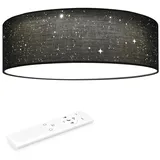 Navaris LED Deckenleuchte 40cm - Dimmbar Farbtemperaturwechsel Fernbedienung - 22W Dunkelgrau Sternenhimmel - Wohnzimmer Lampe Schlafzimmer Deckenlampe Kinderzimmer Lampe Decke