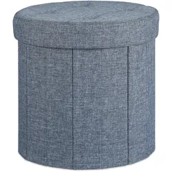 Relaxdays Sitzhocker mit Stauraum Größe M, Fußhocker mit Deckel, Polsterhocker zur Aufbewahrung, 38x38x38 cm, dunkelgrau