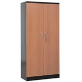 Gürkan Stahlschrank 100127 tiefschwarz, erle 92,0 x 42,0 x 195,0 cm, aufgebaut