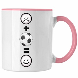 Trendation Tasse Fußball Tasse Geschenk für Fußballspieler Trainer :(Fußball) L rosa