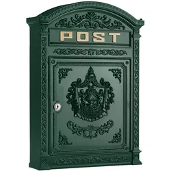 Moritz Briefkasten Englischer Postkasten zur Wandmontage grün Nostalgie Antik Stil