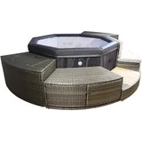 NETSPA - Octopus Outdoor Whirlpool halbstarr achteckig für 4-6 Personen inkl. 5 teilige Umrandung
