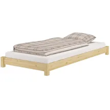 Erst-Holz Flachbett 100 x 200 cm braun