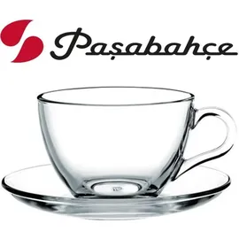 Pasabahce Teetasse mit Untertasse 0,2 l Transparent 6 St.