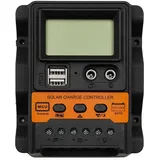 Tiardey Solarpanel-Laderegler, 12 V, 24 V, 30 A, Lichtsteuerung mit Lichtsteuerung, Timer-Funktion, Solarregler mit Dual-USB-Anschluss