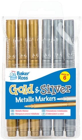 Metallic-Filzstifte in Gold und Silber (6 Stück ) Schreibwaren