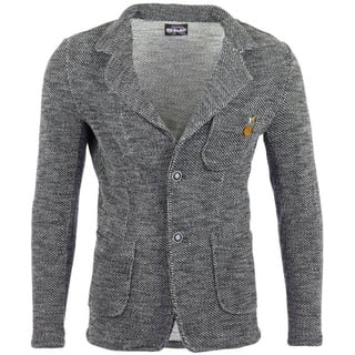 Reslad Stricksakko Reslad Herren Strick Sakko Blazer Strick-Jacke RS-1421 sportliches Stricksakko Sakko Blazer grau XXL