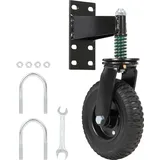 Wiltec Torrolle bis 275 kg Traglast, Torlaufrolle mit 360° Gummirad, Schiebetorrolle aus pulverbeschichtetem Stahl, Lenkrolle für Schiebetor und Gartentor