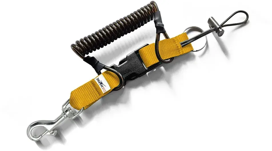 Divemarine Stainless Steel Wire Webbing With 76 Mm Swivel Bolt Hook Verlängerung - Yellow - One Size