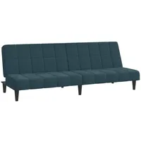 vidaXL Schlafsofa 2-Sitzer Blau Samt