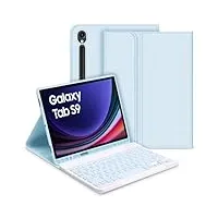 GOOJODOQ für Samsung Galaxy Tab S9 2023 Tastatur Hülle, QWERTZ Abnehmbare Tastatur mit Schutzhülle für Neu Galaxy Tab S9 11 Zoll 2023 (SM-X710/SM-X716B/SM-X718U), Blau