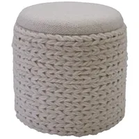 Möbel Boss Hocker Wolle 40 x 45 x 40 cm Creme/Beige
