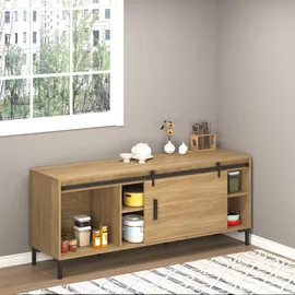 Homcom Schiebetürsystem Laufschiene Einzelschiebetür Set Holzschiebetür Stahl