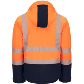 AS Arbeitsschutz GmbH Winter Warnschutz Softshelljacke MOTION TEX VIZ" PLUS, Winter-Warnschutz-Softshelljacke S - orange/marine