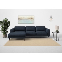 Ecksofa TRENDMANUFAKTUR "Lumber Jack" Sofas Gr. B/H/T: 280 cm x 85 cm x 167 cm, Struktur, Recamiere links, ohne Bettfunktion-ohne Bettkasten, blau (nachtblau) Ecksofas