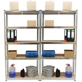 Baumarktplus Schwerlastregal verzinkt 180x90x40 cm 2er-Set Kellerregal Regale