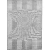 Carpetsale24 Kurzflor Teppich 160x230 cm Grau Wohnzimmer, Schlafzimmer, Küche, Skandinavisch Boho Motiv, für Outdoor Bereich geeignet