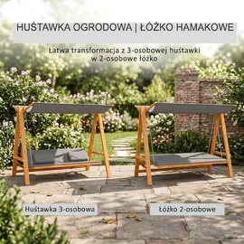 Outsunny Hollywoodschaukel Grau 3-Sitzer