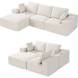 Vevor Eckcouch Cord 2-Sitzer Beige