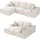 Vevor Eckcouch Cord 2-Sitzer Beige