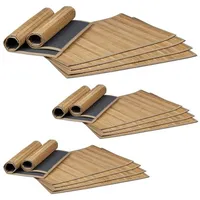Relaxdays 18 teiliges Tischset, Platzdeckchen aus Bambus, rutschhemmende Unterseite,