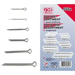 Splinte-Sortiment ø1,6 - 4,0mm 555-teilig