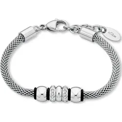 s.Oliver Armband Edelstahl, Kautschuk One Size Weiss Damen 