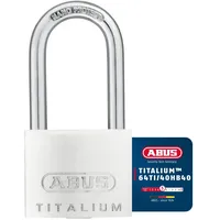 ABUS Vorhängeschloss Titalium 64TI/40HB40 gl.-6412 - gleichschließend und mit hohem Bügel - Kellerschloss mit Schlosskörper aus Spezial-Aluminium - ABUS-Sicherheitslevel 5